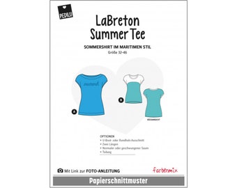LaBreton Summer Tee Sommershirt - Papierschnittmuster von PEDILU - Gr. 32 - 46 auf Papierbogen