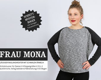 Frau MONA Raglansweater - Papierschnittmuster von Studio Schnittreif - Gr. XS- L auf A0-Bogen