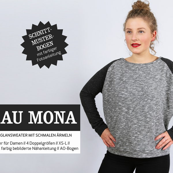 Frau MONA Raglansweater - Papierschnittmuster von Studio Schnittreif - Gr. XS- L auf A0-Bogen