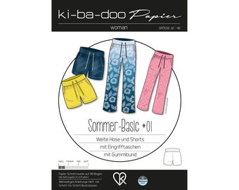 Basic Sommer Hose - Papierschnittmuster von Kibadoo - Gr. 32 - 48 auf A0-Bogen