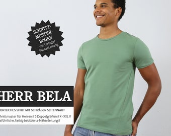 Herr BELA Shirt schräge Seitennaht - Papierschnittmuster von Studio Schnittreif - Gr. X- XXL auf A0-Bogen