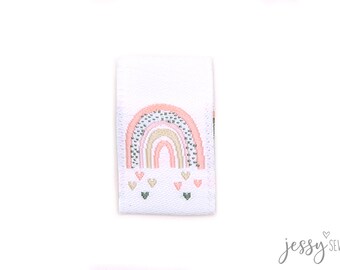Jessy Sewing label "rainbow with heats" - set of 5