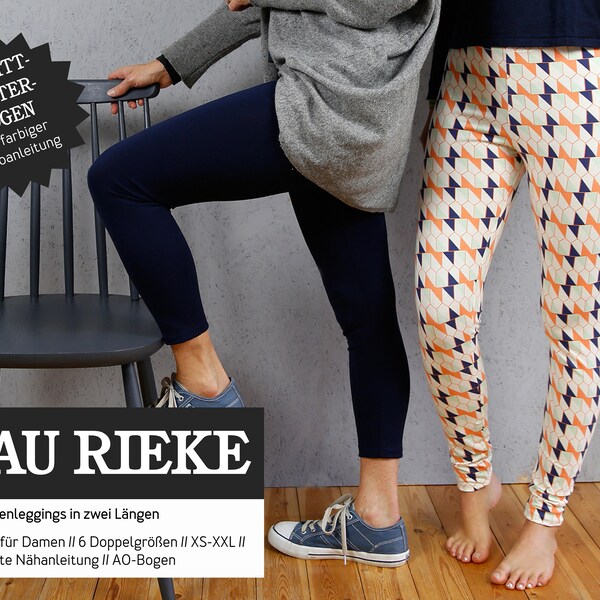 Frau RIEKE Leggings - Papierschnittmuster von Studio Schnittreif - Gr. XS- XXL auf A0-Bogen