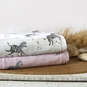Cotton jersey ANIMALS by Christiane Zielinski - zebras - 2 colors - from 50 cm