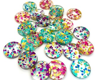 Glitter Acrylic Confetti 20 mm – Sustainable & Reusable – Scatter Decoration for Birthdays, First Day of School, Baby Showers, Weddings, Christenings
