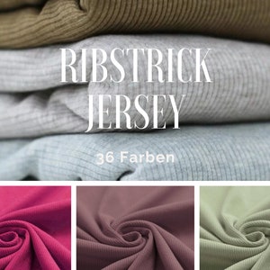 RIBSTRICK jersey in 36 colors - from 50 cm