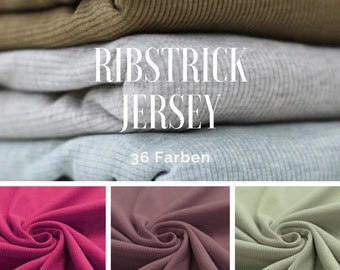 RIBSTRICK Jersey in 36 Farben - ab 50 cm