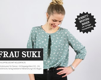Mrs. SUKI blouse box pleat - paper pattern from Studio Schnittreif - size XS- XXL on A0 sheet