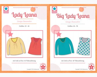 Women's shirt Lady LEANA or Big Lady LEANA - paper pattern by miaLuna - size 32 - 46 / size 46 - 58