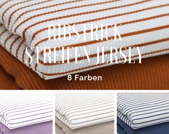 RIBSTRICK stripes jersey in 8 colors - from 50 cm