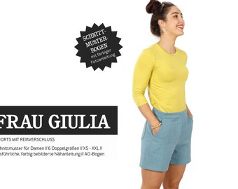 Ms. GIULIA shorts with zipper - paper pattern from Studio Schnittreif - size. XS-XXL on A0 sheet