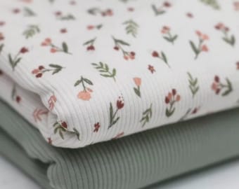 Rib-knit jersey TULIPS – from 50 cm | OEKO-TEX certified fabric for clothing & accessories
