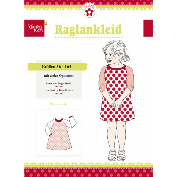 RAGLANKLEID - Papierschnittmuster von Klimperklein - Gr. 56 - 164 auf Papierbogen