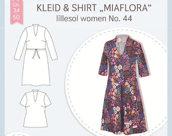 lillesol women MIAFLORA No.44 Dress and Shirt- Paper Pattern by Lillesol & Pelle - Size 34 - 50 on A0 sheet
