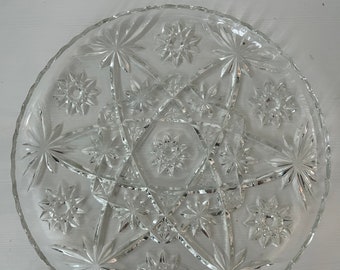 Etched Crystal Serving Plate