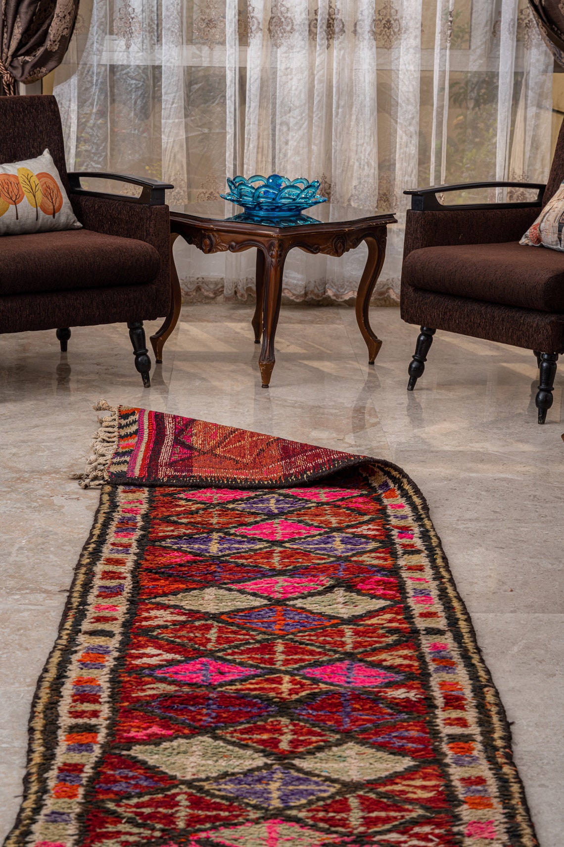 Iraqi Rug Handmade Rug Large Rug 13.05ft X 2.46ft Vintage Rug Area Rug