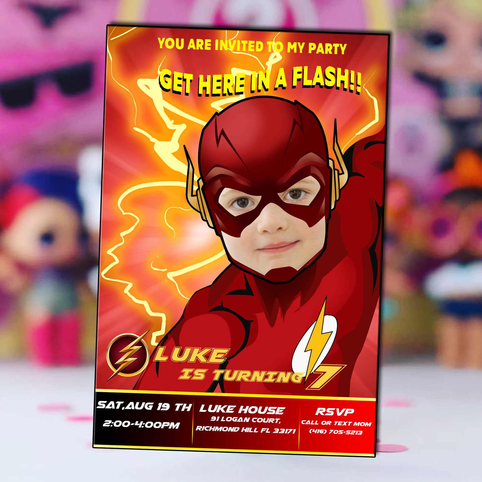Flash Birthday Invitation Invitation for Kids Digital Card | Etsy