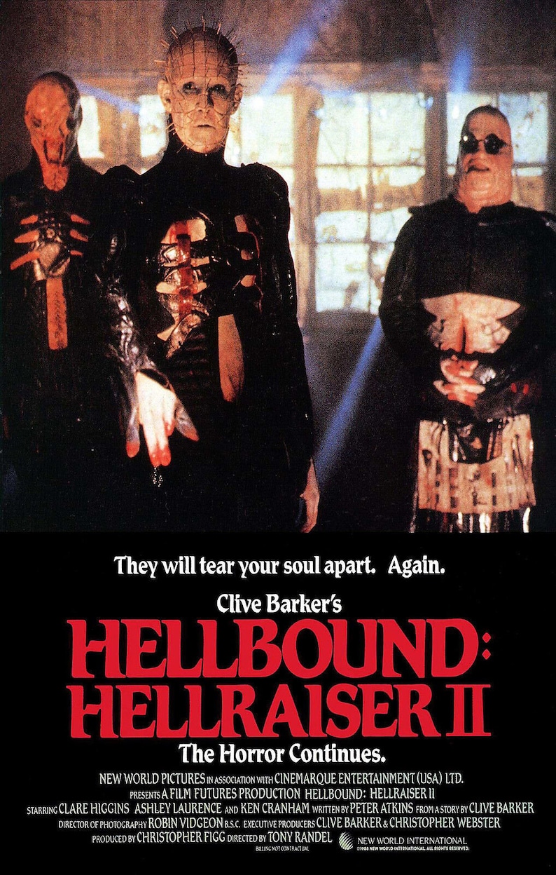 Hellraiser Ii : Hellbound Movie Poster Rare Horror Pinhead - Etsy