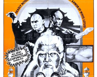 Póster de película de acción y drama Clan of the White Lotus de 1980 Shaw Brothers