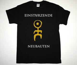 Maglietta Einstürzende Neubauten Uomo - T-Shirt Nera Con Logo Rosso, Girocollo, Manica Corta