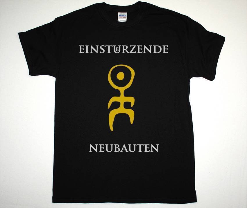 Maglietta Einstürzende Neubauten Uomo - T-Shirt Nera Con Logo Rosso, Girocollo, Manica Corta