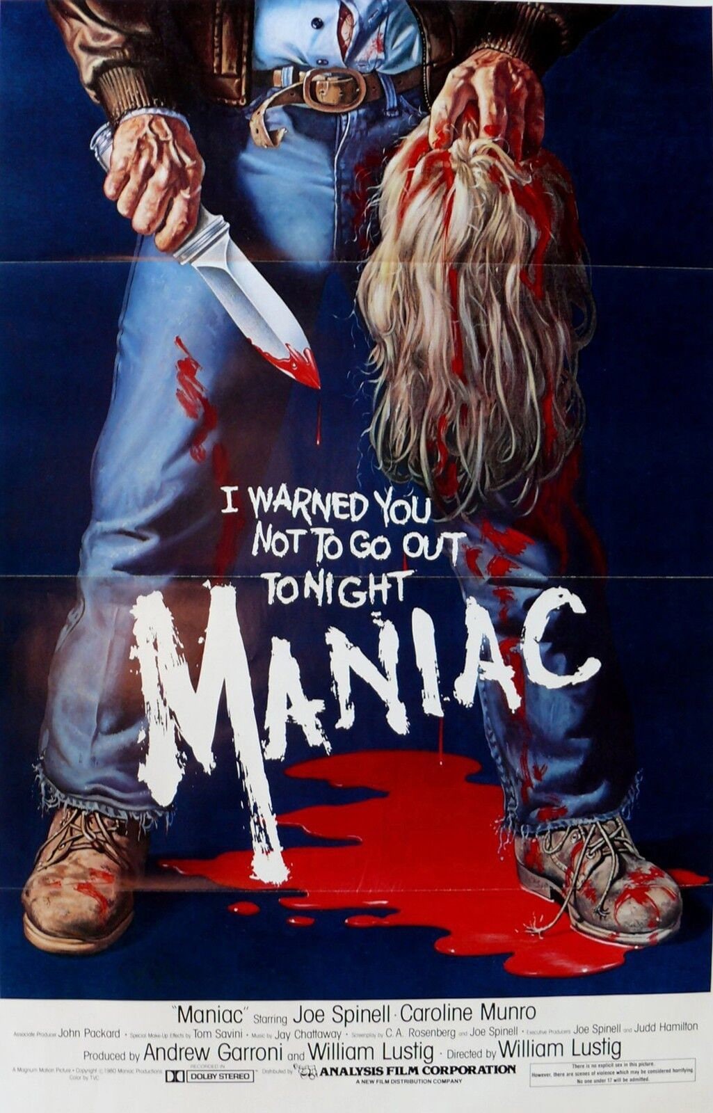 MANIAC Movie Poster Horror Slasher Gore - Etsy