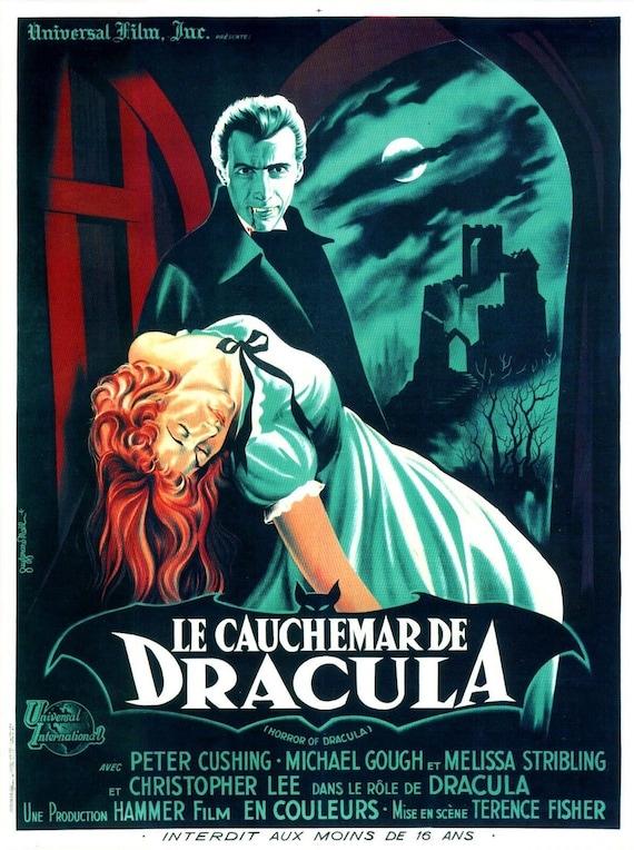 DRACULA Movie Poster 1958 Christopher Lee Vampires - Etsy