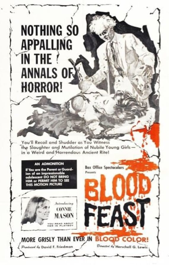 Blood Feast Movie Poster Horror Hg Lewis - Etsy
