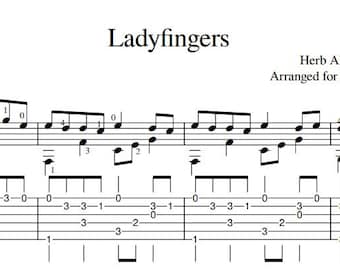 Ladyfingers de Herb Alpert - Partitura para guitarra (notación y tablaturas)