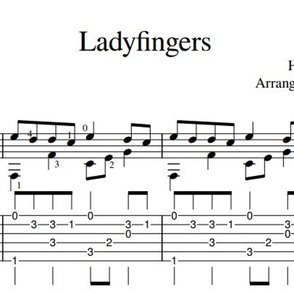 Ladyfingers by Herb Alpert - Guitar Sheet Music (Notation and Tabs)