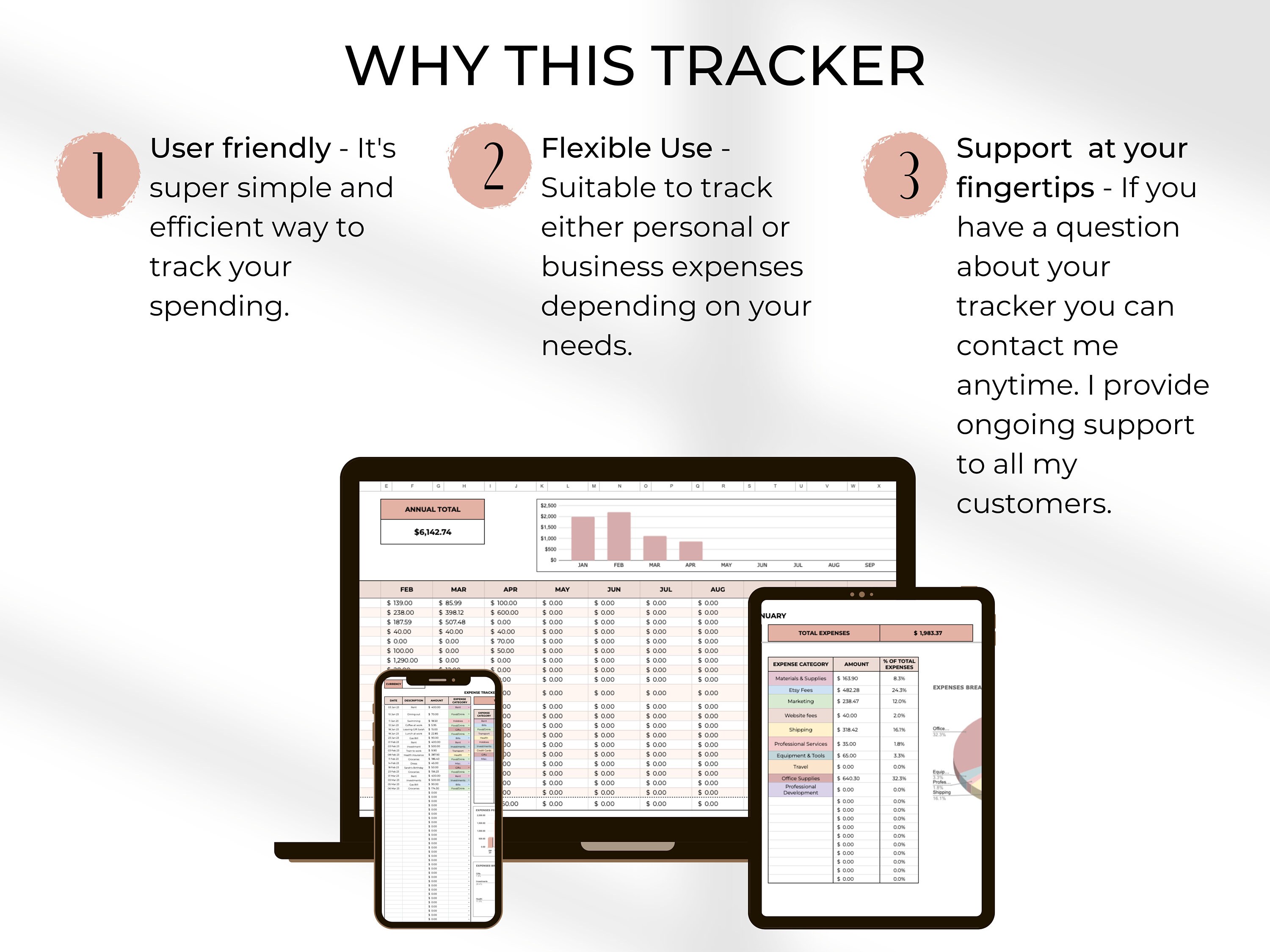 Monthly Expense Tracker Google Sheets Small Business Expense Etsy