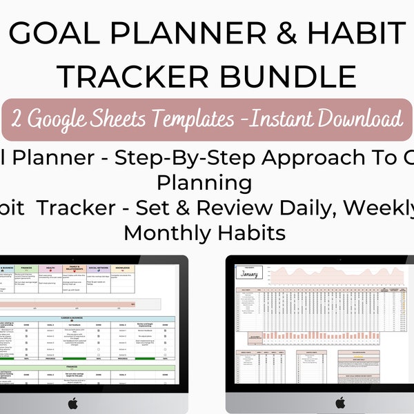Habit Tracker Spreadsheet Template - Etsy