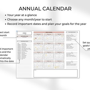 Google Sheets Digital Planner Annual Planner Monthly Planner Weekly ...