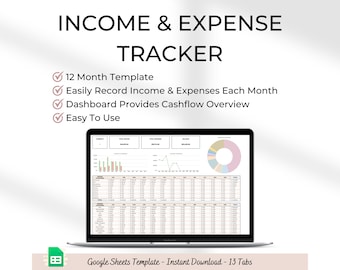 Income and Expense Tracker: Google Sheets Small Business Budget (Digital Download)