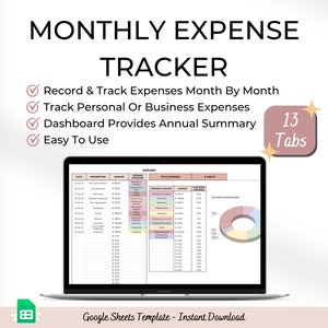 Monthly Expense Tracker Google Sheets Small Business Expense Tracker Spreadsheet Monthly Expense Spreadsheet Business Expense Spreadsheet