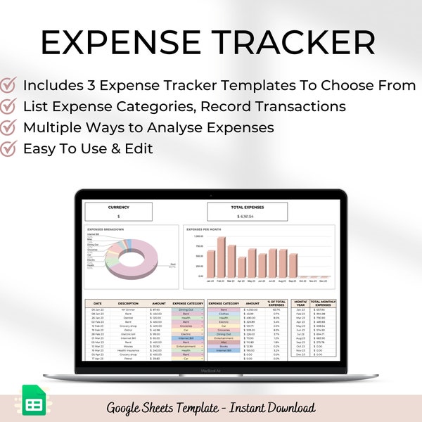 Expense Tracker Spreadsheet Google Sheets Expense Tracker Template Spending Spreadsheet Personal Finance Google Sheets Expense Planner Sheet