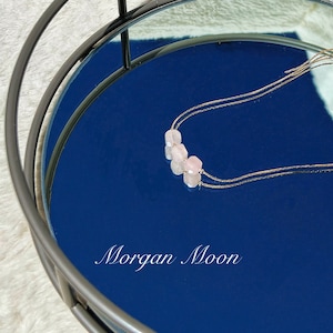 Dainty Rose Quartz Necklace - Cube rose quartz necklace-Healing crystal Necklace-Sterling Silver 14K Gold filled chain-Gift for her