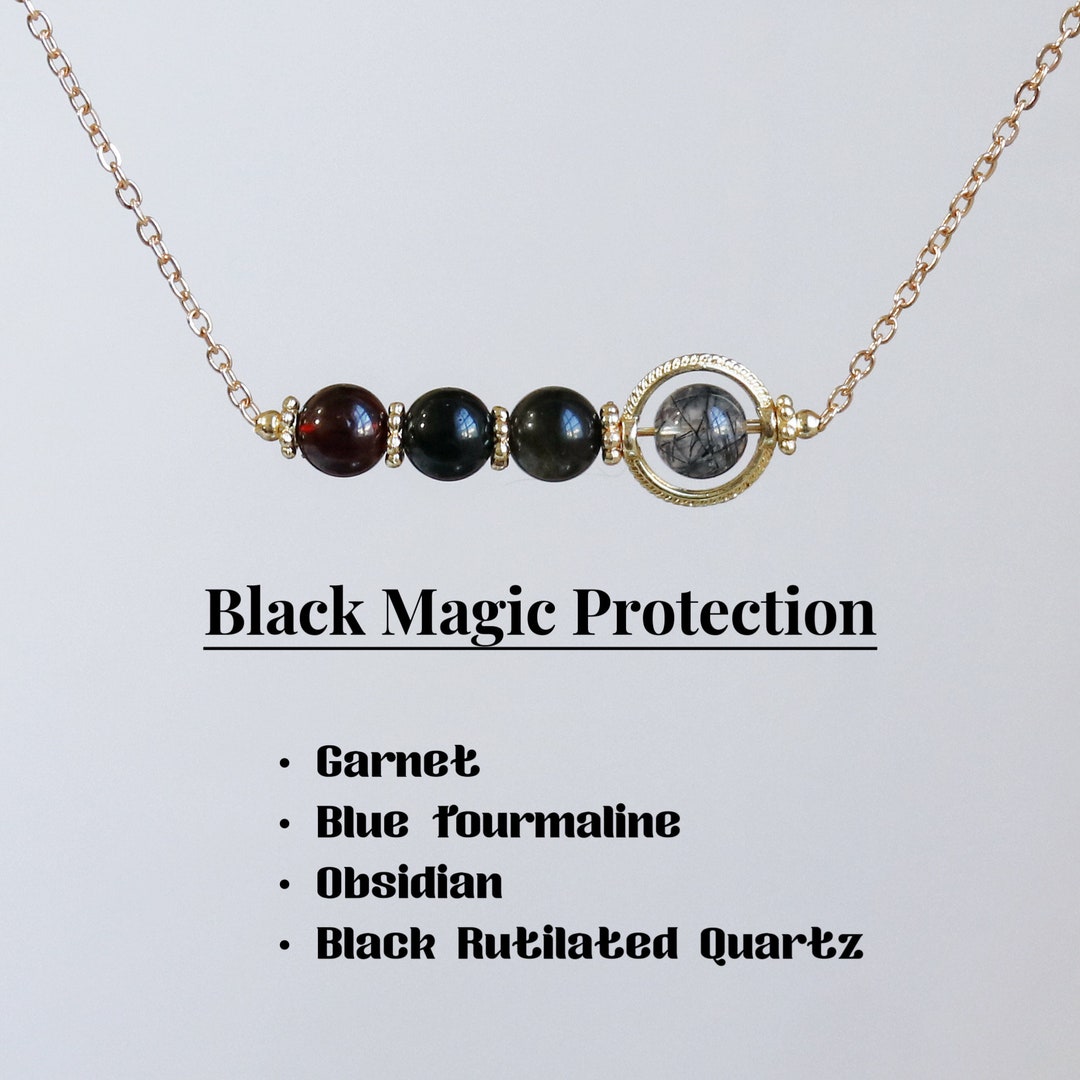 thumbnail image 2 of Runyangshi Black Obsidian Healing Crystal Pendants, Double Pointed Natural Crystal Quartz Necklace 6 Faceted Chakra Crystal Wand Stone 2 of 13