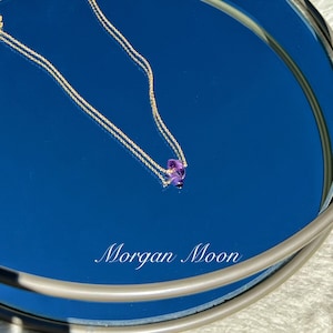 Dainty amethyst Necklace-Minimalist necklace-Sterling Silver Necklace-14K Gold filled chain-February Birthstone necklace-Amethyst Jewelry
