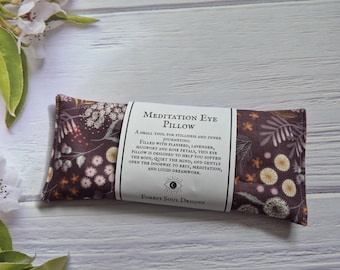 Eye Pillow for Meditation & Dreamwork | Lavender, Mugwort and Rose | Weighted Relaxation | Yoga, Sleep, Lucid dreaming and Stress Relief