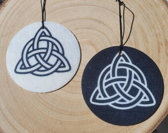 Triquetra Car Air Freshener, Celtic Knot, made with Essential Oils, reusable, Lavender, Vanilla, unscented, perfect gift for Witch or Pagan