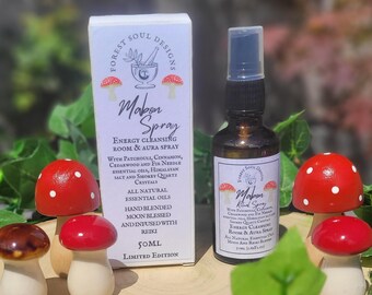 Mabon Autumn Equinox Cleansing Room and Aura Spray, with Moon blessed water, Essential Oils, Smokey Quartz Crystal and infused with Reiki.