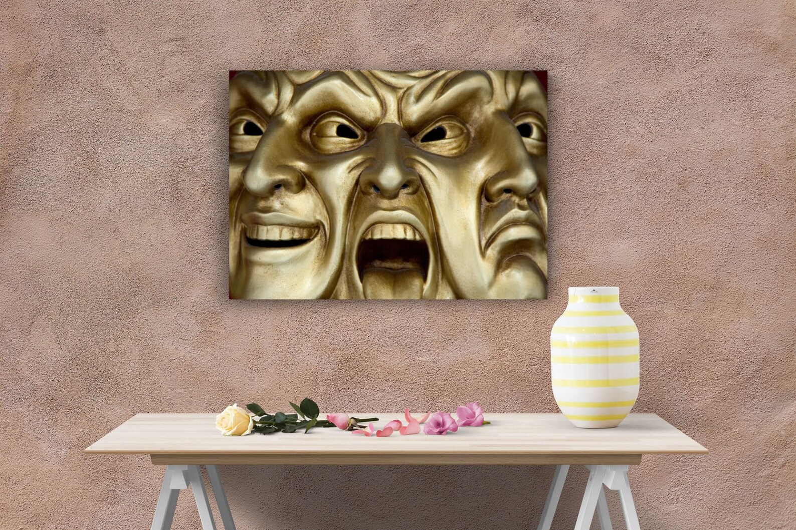 Theatrical Emotion Masks Canvas Wall Art Emotion Masks Extra Etsy