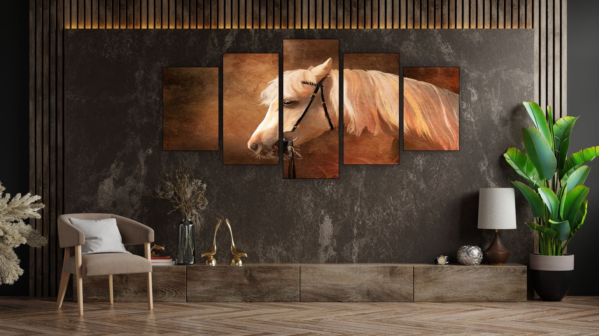 5 Pieces Painting Horse Canvas Wall Art 5 Piece Canvas Etsy