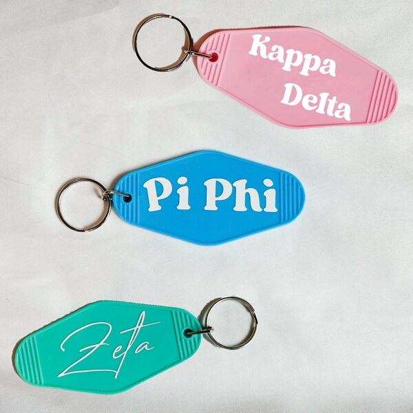 Sorority motel keys chain, Big Little, Bid Day, Key Chain, cute gift, Gift