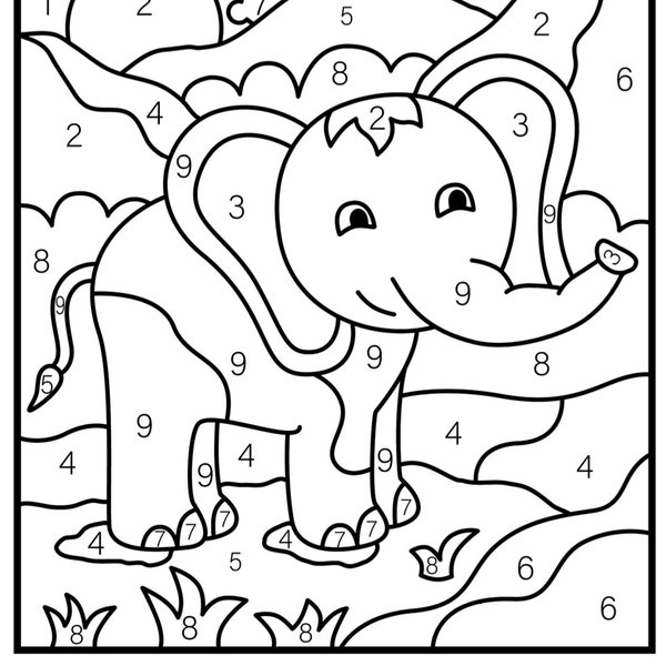 Children's Color By Number Printable | PDF - Printable Coloring Pages | Instant Download | Kids Coloring Pages