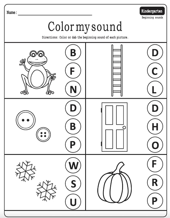 children s kindergarten worksheets pdf printable etsy