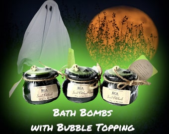 Witchy Cauldron Bath Bomb: Black Raspberry Cream, Hidden Surprise Inside