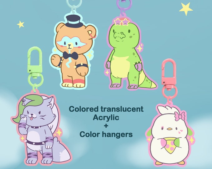 Funatics Keychain Fnaf Security Breach Cute Animatronics Keychains / Colored Acrylic With ...