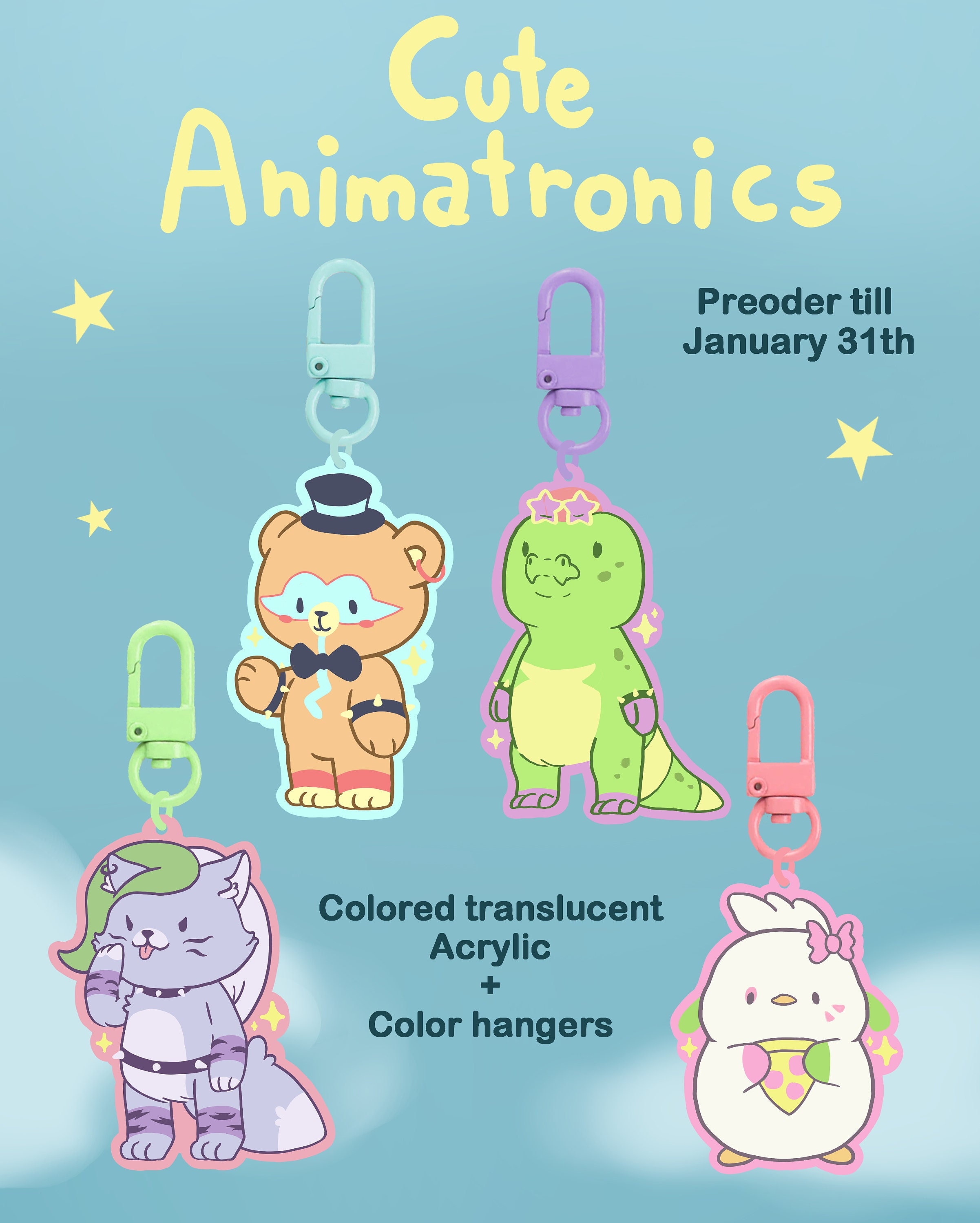 Fnaf Security Breach Cute Animatronics Keychains / Colored Etsy Canada